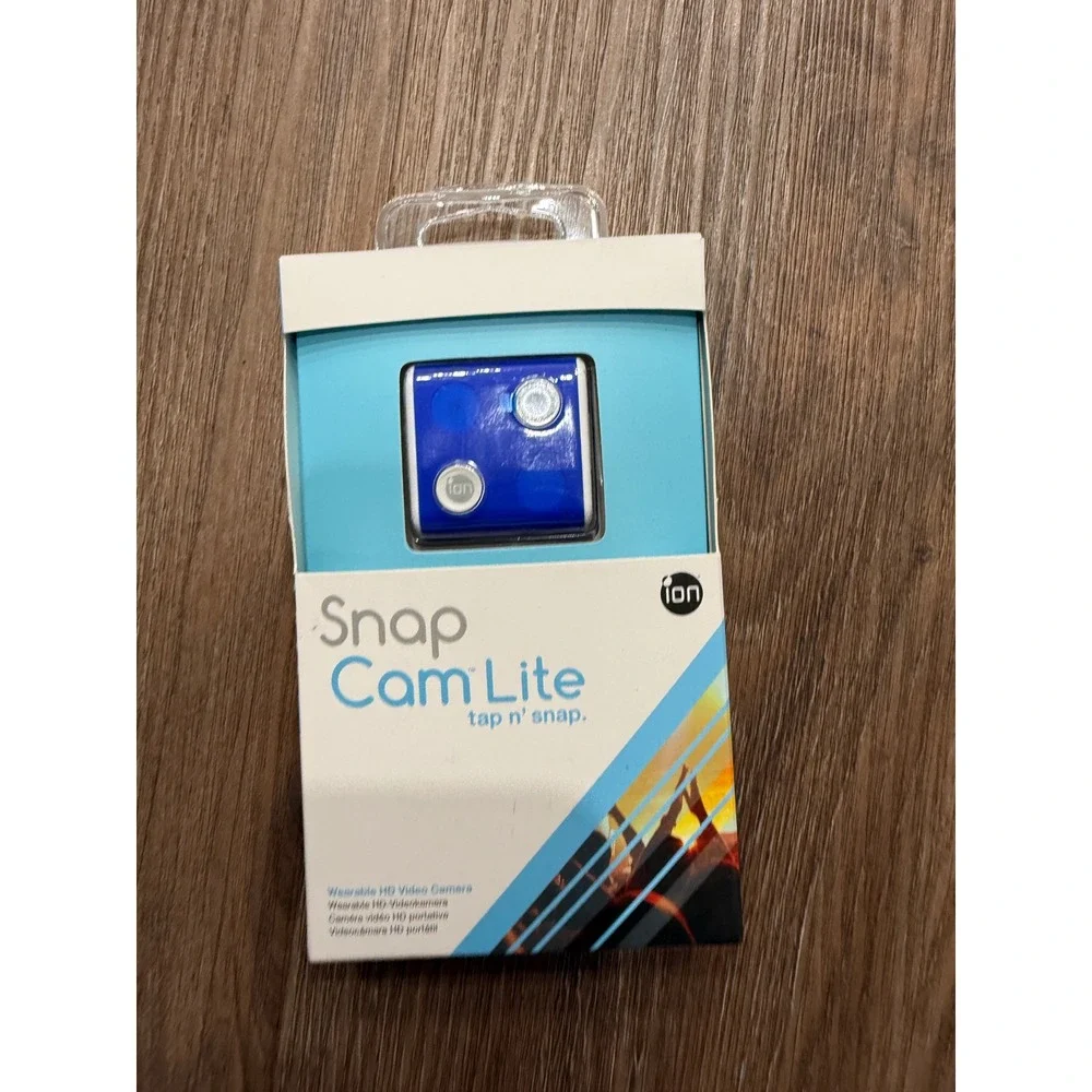 iON SnapCam Lite Wearable HD Video Camera 5MP 720p Splashproof Blue New‎